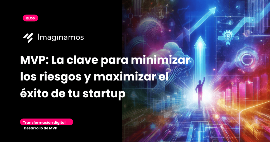 Una imagen vibrante y llamativa que represente el éxito de una startup. Sobre el desarrollo de mvp
